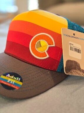 Unisex Colorado State Flag Symbol and Colors Snap-Back Trucker Hat (NWT)